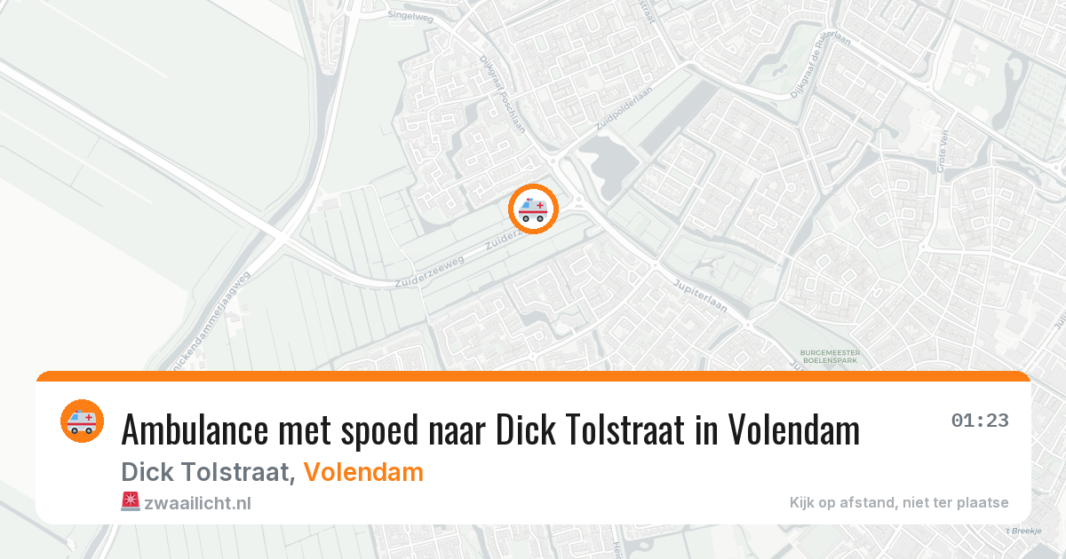 Ambulance met spoed naar Dick Tolstraat in Volendam — 3 jul 2026