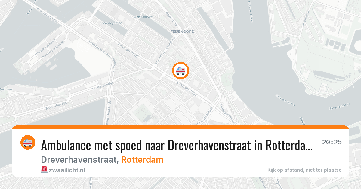 Ambulance met spoed naar Dreverhavenstraat in Rotterdam — 9 jun 2026