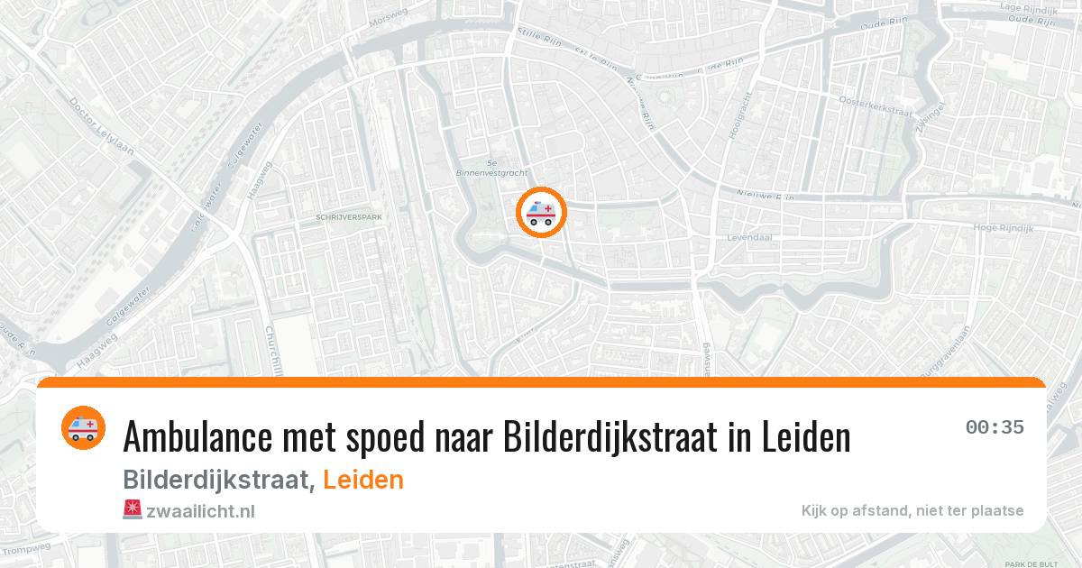 Ambulance met spoed naar Bilderdijkstraat in Leiden — 29 jun 2026