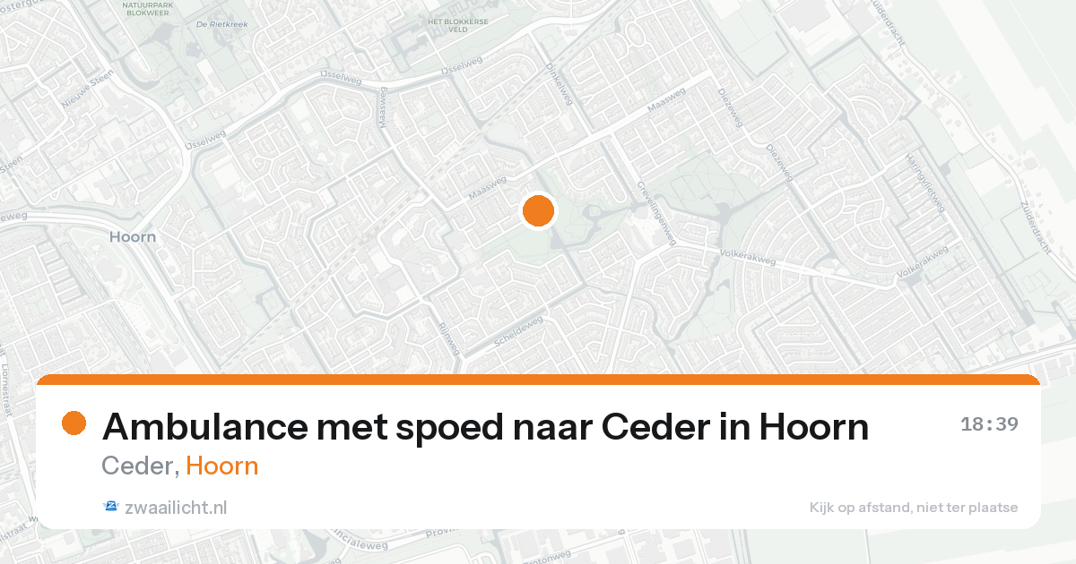 Ambulance met spoed naar Ceder in Hoorn — 25 aug 2026