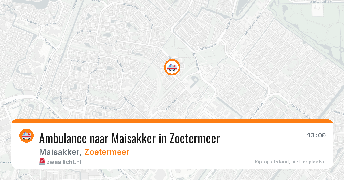 Ambulance naar Maisakker in Zoetermeer — 23 apr 2026
