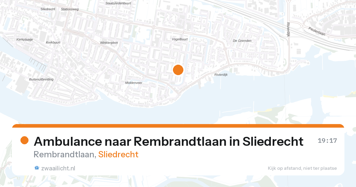 Ambulance naar Rembrandtlaan in Sliedrecht — 21 jun 2026