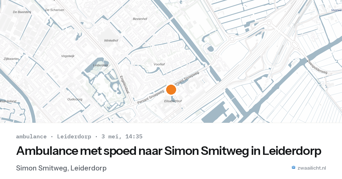 Ambulance met spoed naar Simon Smitweg in Leiderdorp — 3 mei 2026