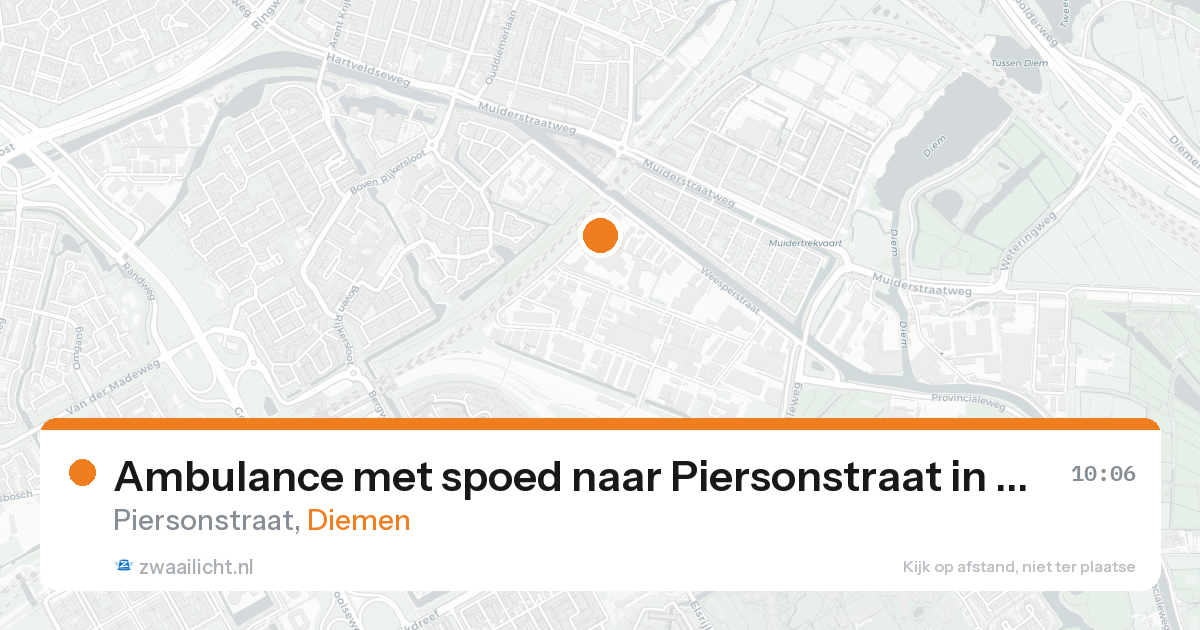 Ambulance met spoed naar Piersonstraat in Diemen — 22 aug 2026