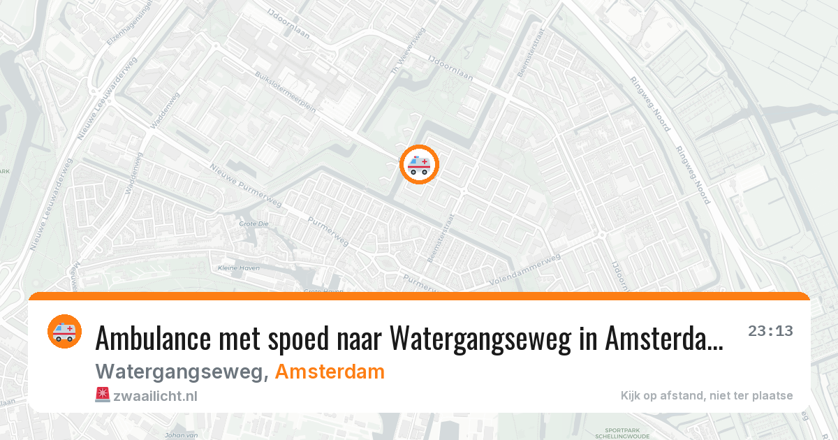 Ambulance met spoed naar Watergangseweg in Amsterdam — 9 aug 2026
