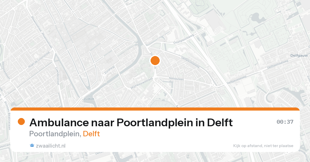 Ambulance naar Poortlandplein in Delft — 21 aug 2026