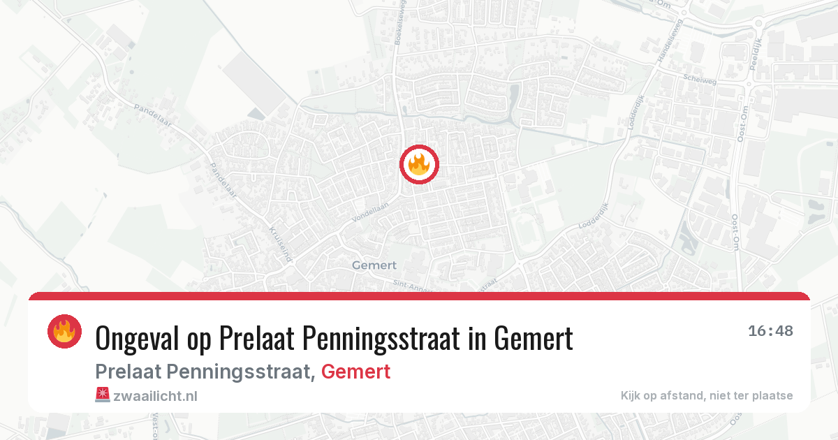 Ongeval op Prelaat Penningsstraat in Gemert — 13 aug 2026