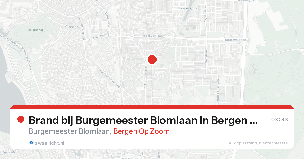 Brand bij Burgemeester Blomlaan in Bergen Op Zoom — 15 aug 2026