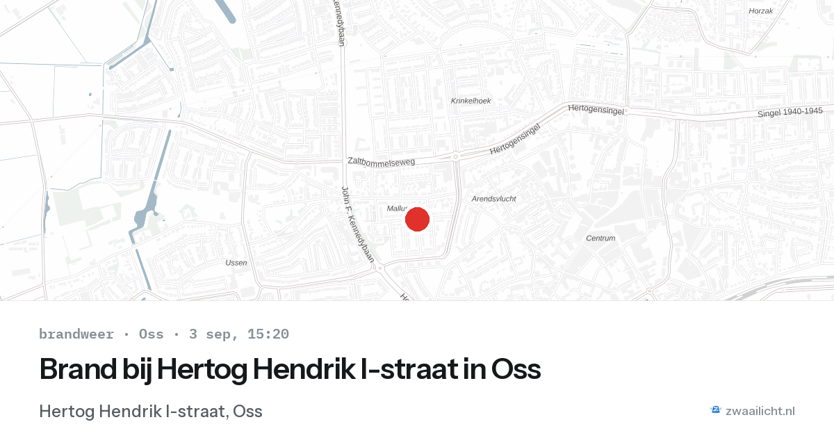 Brand bij Hertog Hendrik I-straat in Oss — 3 sep 2026