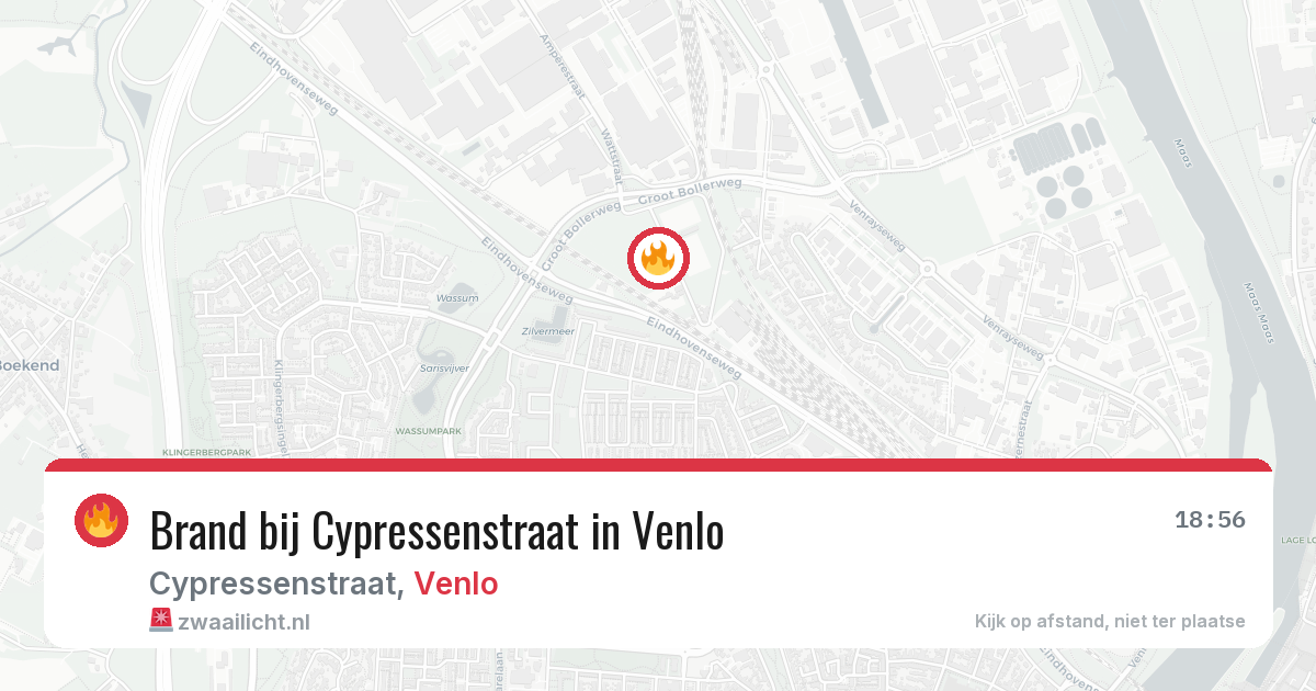 Brand bij Cypressenstraat in Venlo — 21 mrt 2026