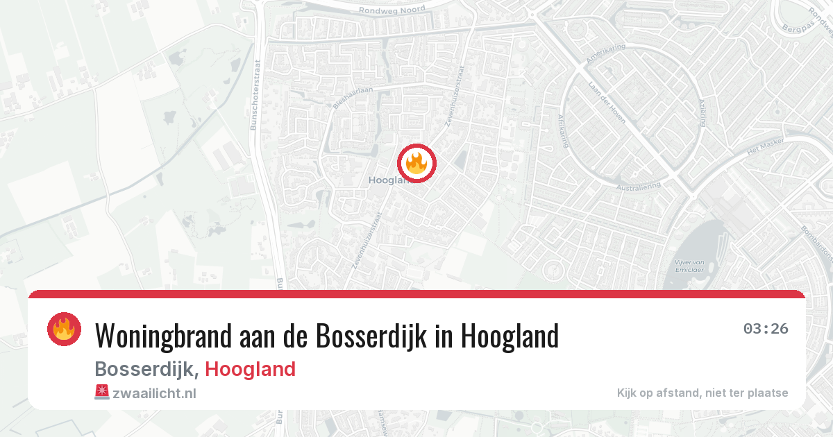 Woningbrand aan de Bosserdijk in Hoogland — 28 jun 2026