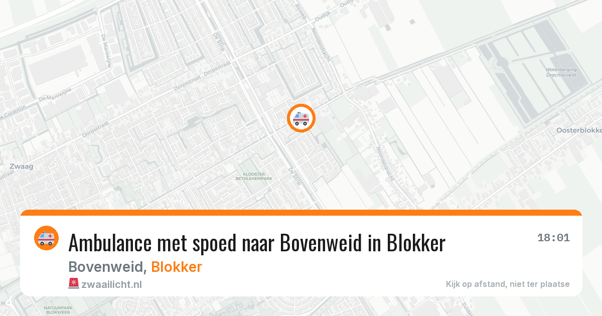 Ambulance met spoed naar Bovenweid in Blokker — 1 mrt 2026
