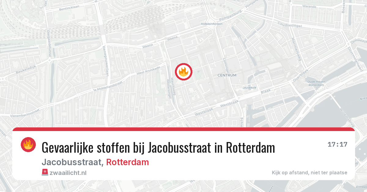 Gevaarlijke stoffen bij Jacobusstraat in Rotterdam — 24 mrt 2026