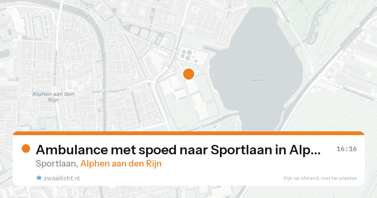 Ambulance met spoed naar Sportlaan in Alphen aan den Rijn — 25 aug 2026