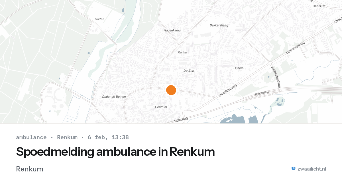 Spoedmelding ambulance in Renkum — 6 feb 2026