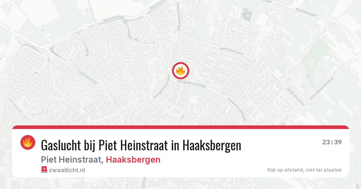Gaslucht bij Piet Heinstraat in Haaksbergen — 9 jun 2026