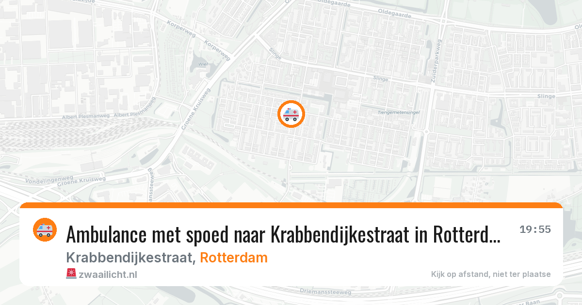 Ambulance met spoed naar Krabbendijkestraat in Rotterdam — 13 aug 2026
