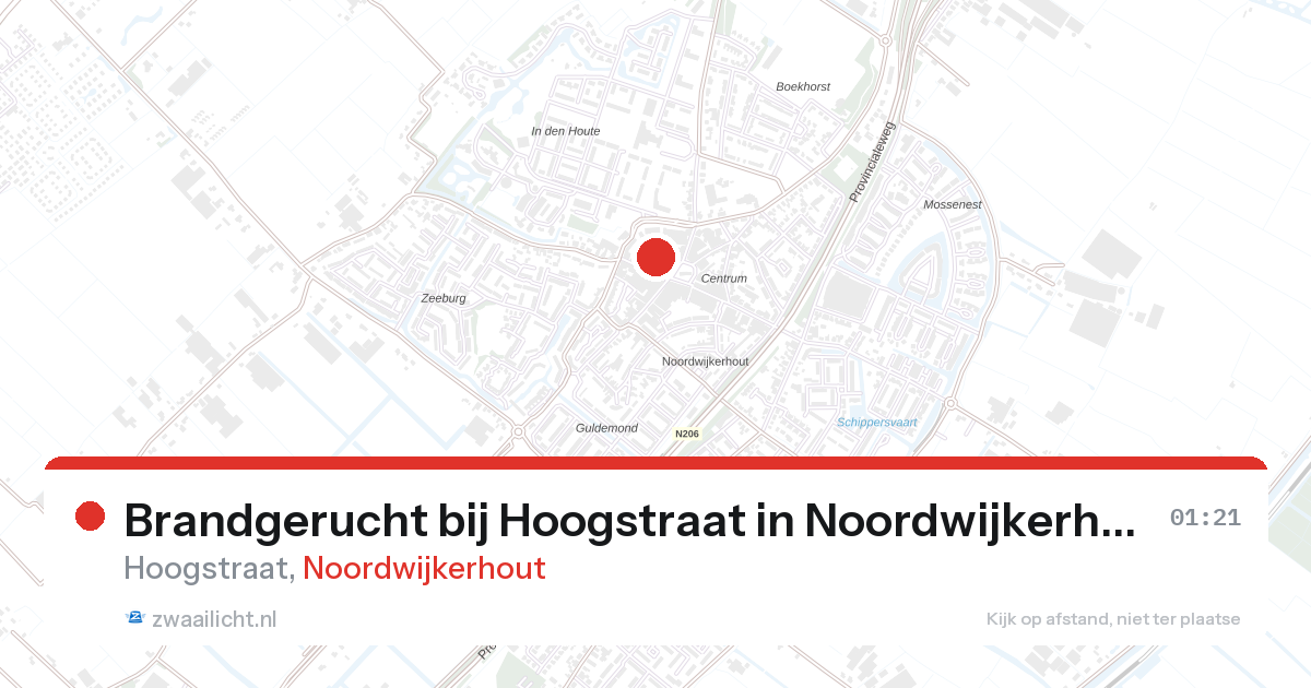 Brandgerucht bij Hoogstraat in Noordwijkerhout — 27 aug 2026