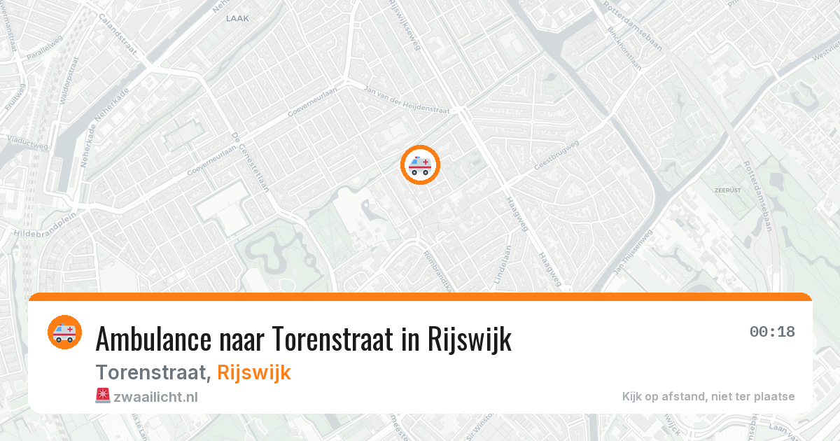 Ambulance naar Torenstraat in Rijswijk — 10 aug 2026