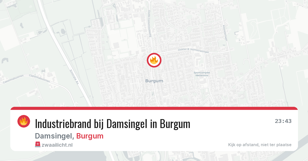 Industriebrand bij Damsingel in Burgum — 15 jun 2026