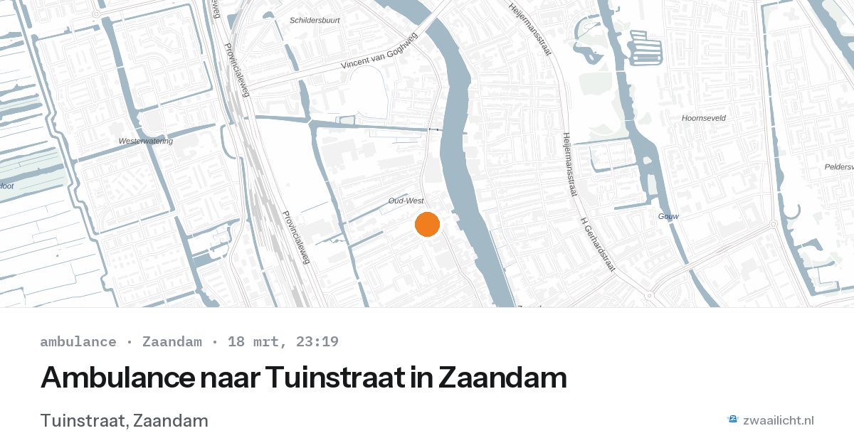 Ambulance naar Tuinstraat in Zaandam — 18 mrt 2026