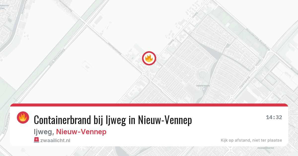 Containerbrand bij Ijweg in Nieuw-Vennep — 14 jul 2026