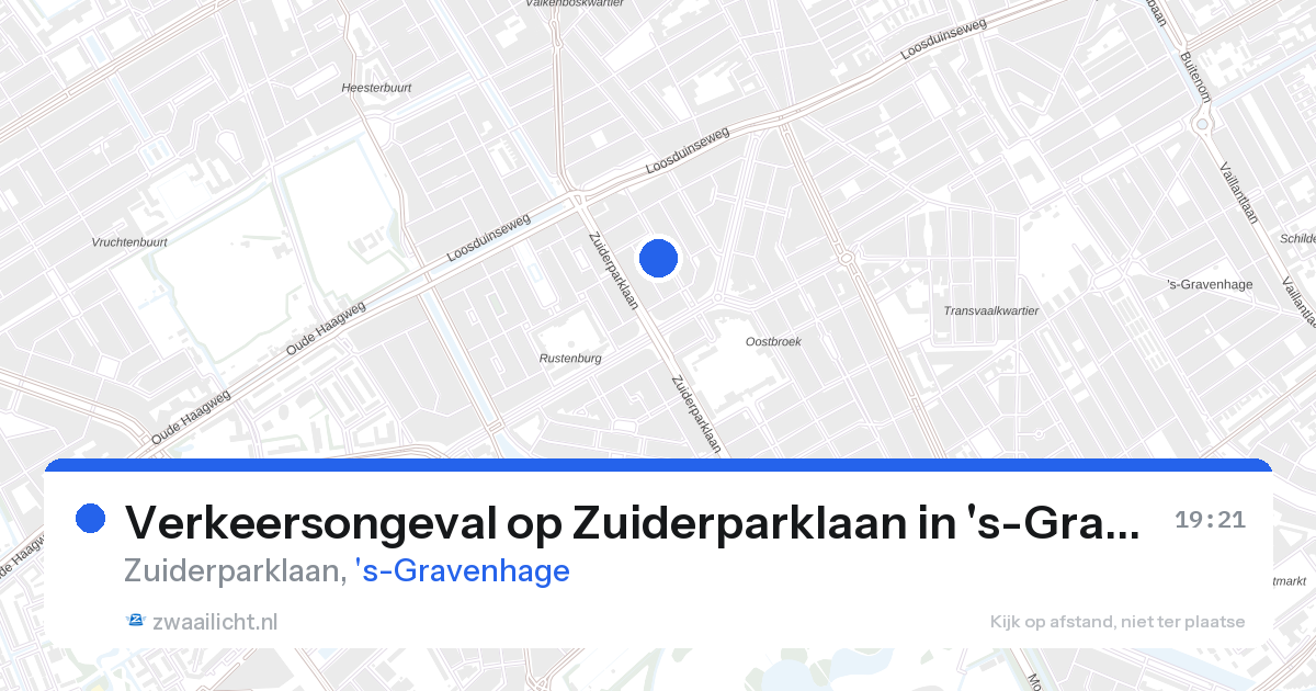 Verkeersongeval op Zuiderparklaan in 's-Gravenhage — 28 aug 2026