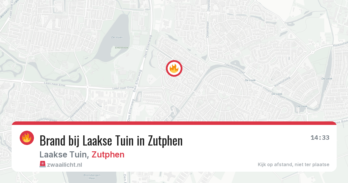 Brand bij Laakse Tuin in Zutphen — 28 jun 2026