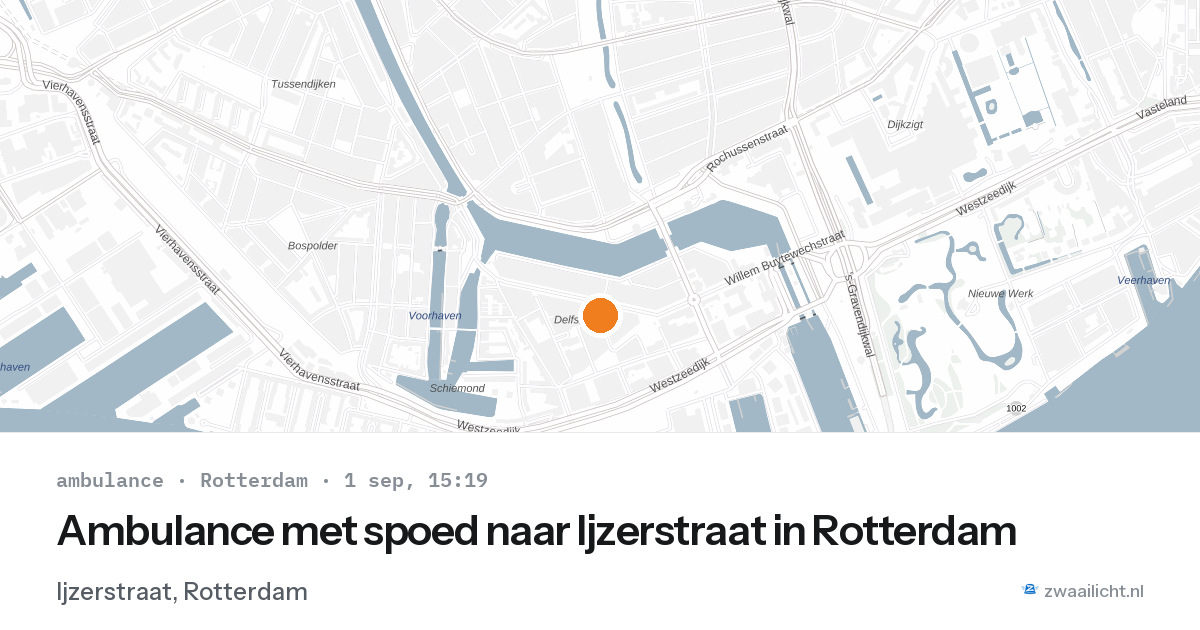 Ambulance met spoed naar Ijzerstraat in Rotterdam — 1 sep 2026