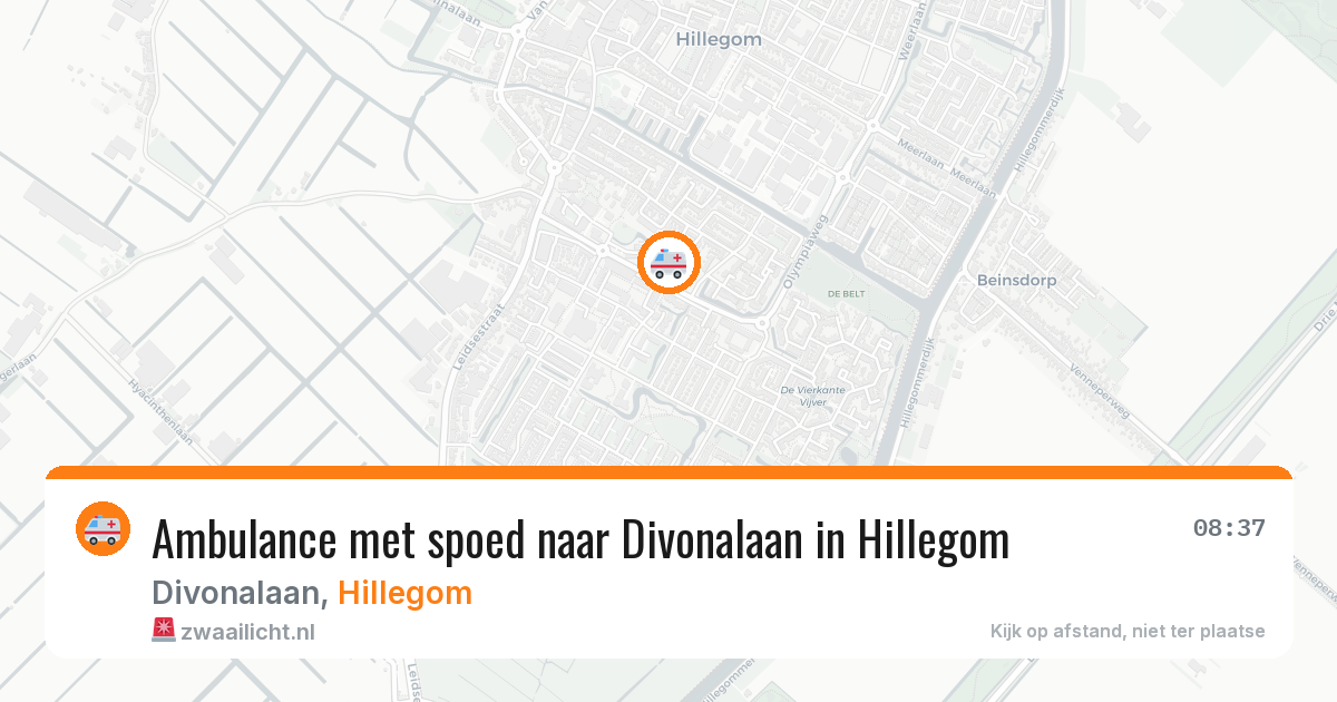 Ambulance met spoed naar Divonalaan in Hillegom — 7 aug 2026