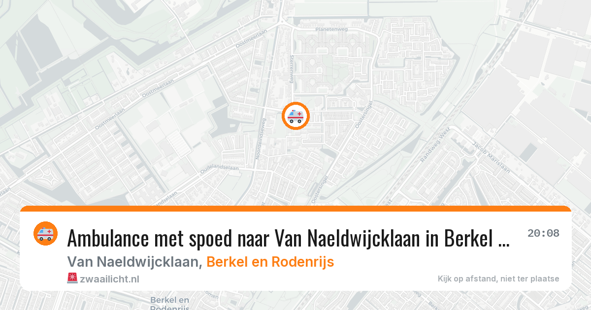 Ambulance met spoed naar Van Naeldwijcklaan in Berkel en Rodenrijs — 8 jun 2026