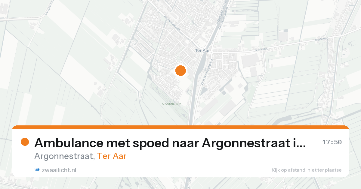 Ambulance met spoed naar Argonnestraat in Ter Aar — 14 aug 2026