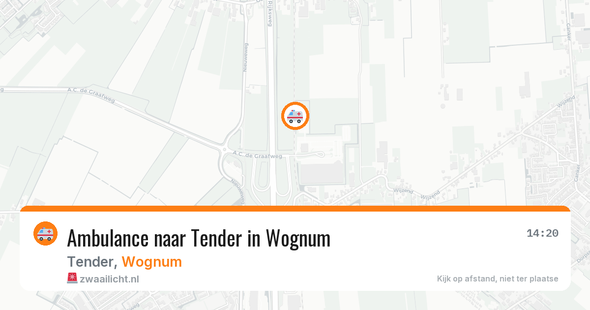 Ambulance naar Tender in Wognum — 13 mei 2026