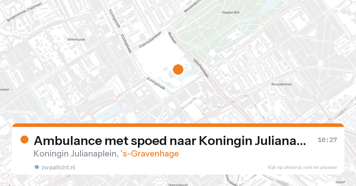 Ambulance met spoed naar Koningin Julianaplein in 's-Gravenhage — 28 aug 2026