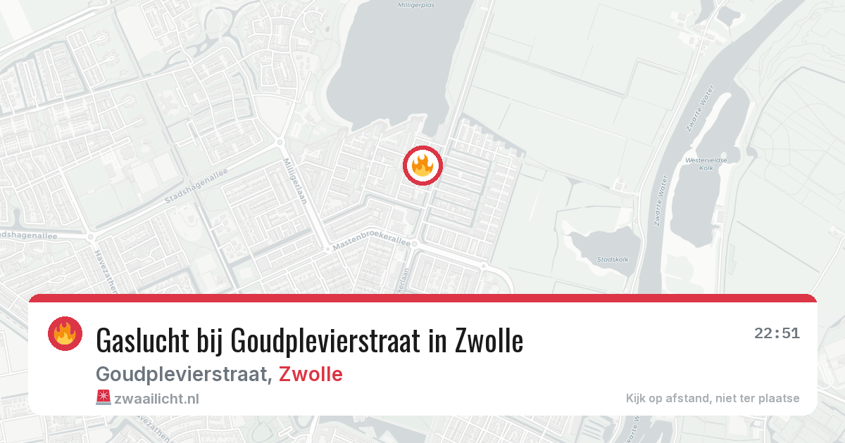 Gaslucht bij Goudplevierstraat in Zwolle — 1 jul 2026