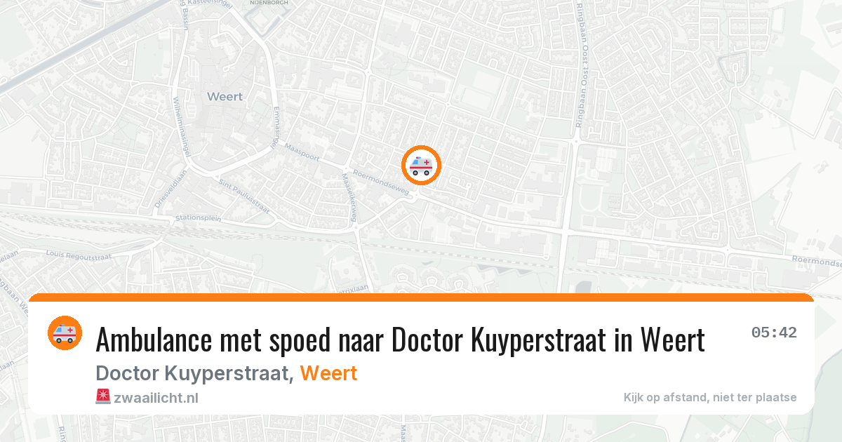 Ambulance met spoed naar Doctor Kuyperstraat in Weert — 5 jul 2026
