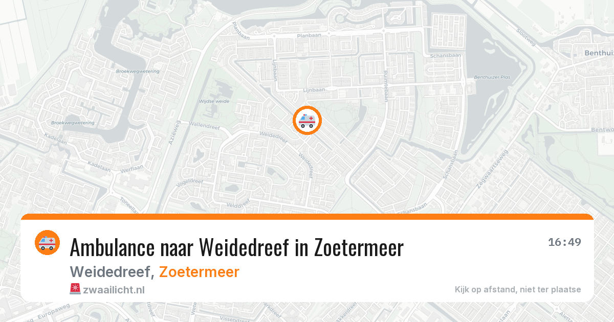 Ambulance naar Weidedreef in Zoetermeer — 7 aug 2026