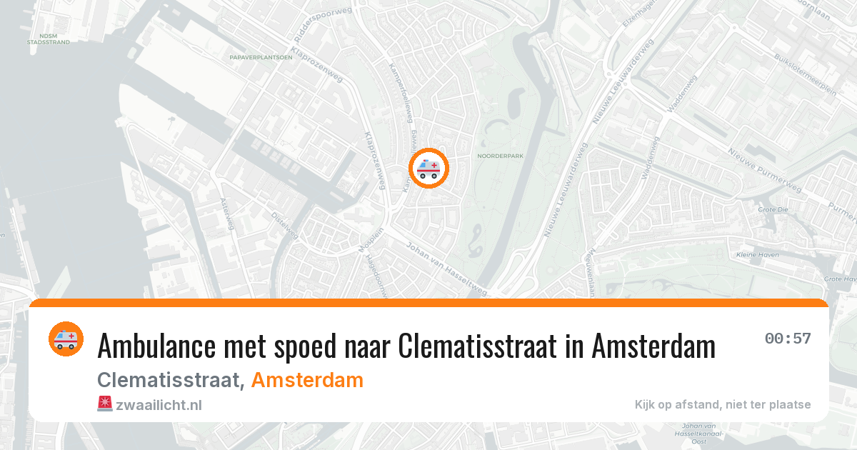 Ambulance met spoed naar Clematisstraat in Amsterdam — 3 jul 2026