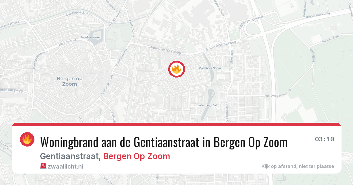 Woningbrand aan de Gentiaanstraat in Bergen Op Zoom — 11 aug 2026