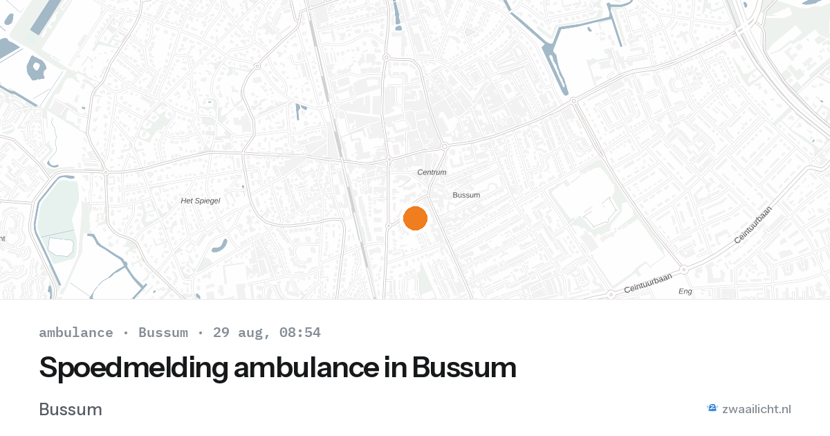 Spoedmelding ambulance in Bussum — 29 aug 2026