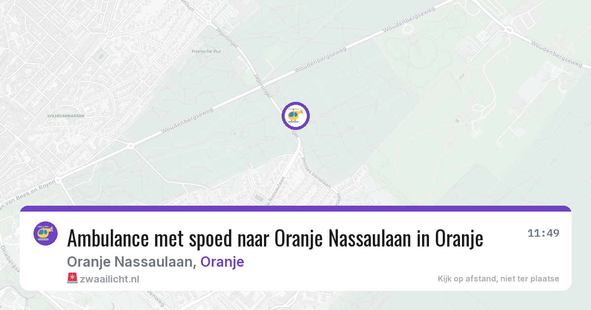 Ambulance met spoed naar Oranje Nassaulaan in Oranje — 13 jul 2026