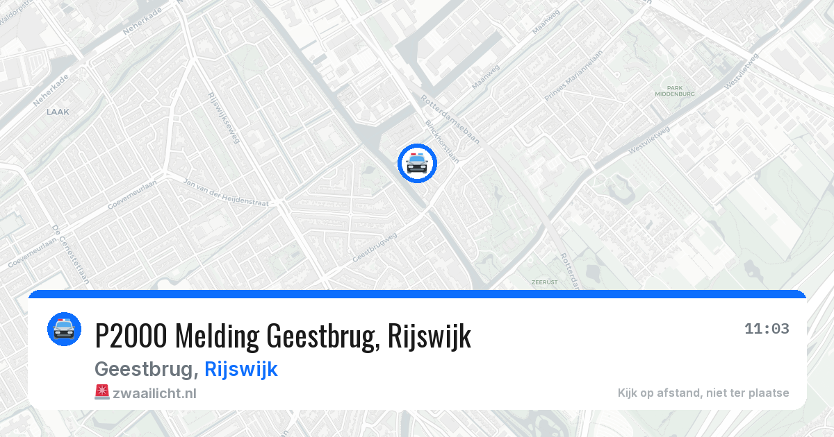 P2000 Melding Geestbrug, Rijswijk — 21 jun 2026