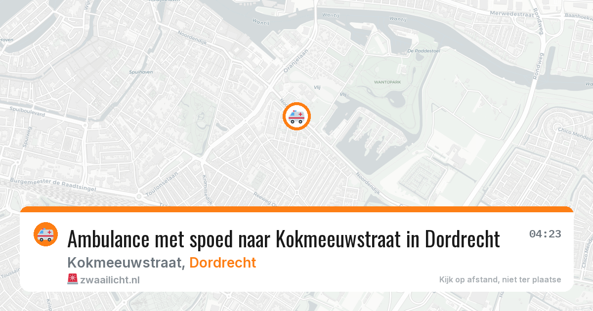 Ambulance met spoed naar Kokmeeuwstraat in Dordrecht — 13 aug 2026