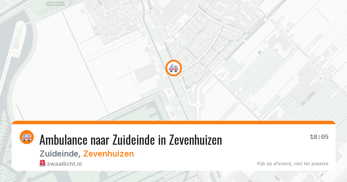 Ambulance naar Zuideinde in Zevenhuizen — 10 aug 2026