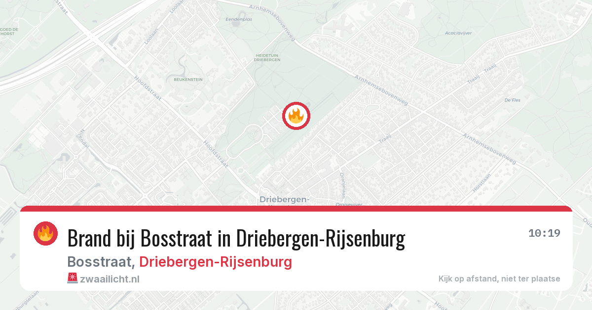 Brand bij Bosstraat in Driebergen-Rijsenburg — 20 jun 2026