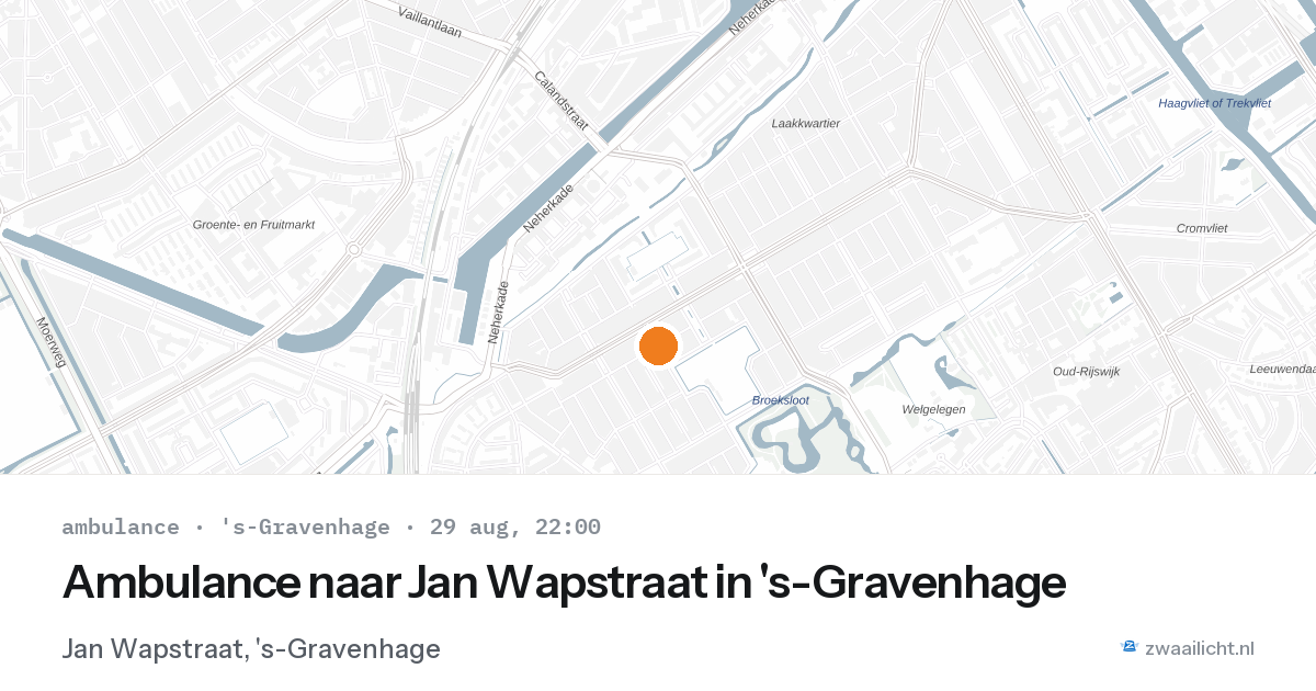 Ambulance naar Jan Wapstraat in 's-Gravenhage — 29 aug 2026