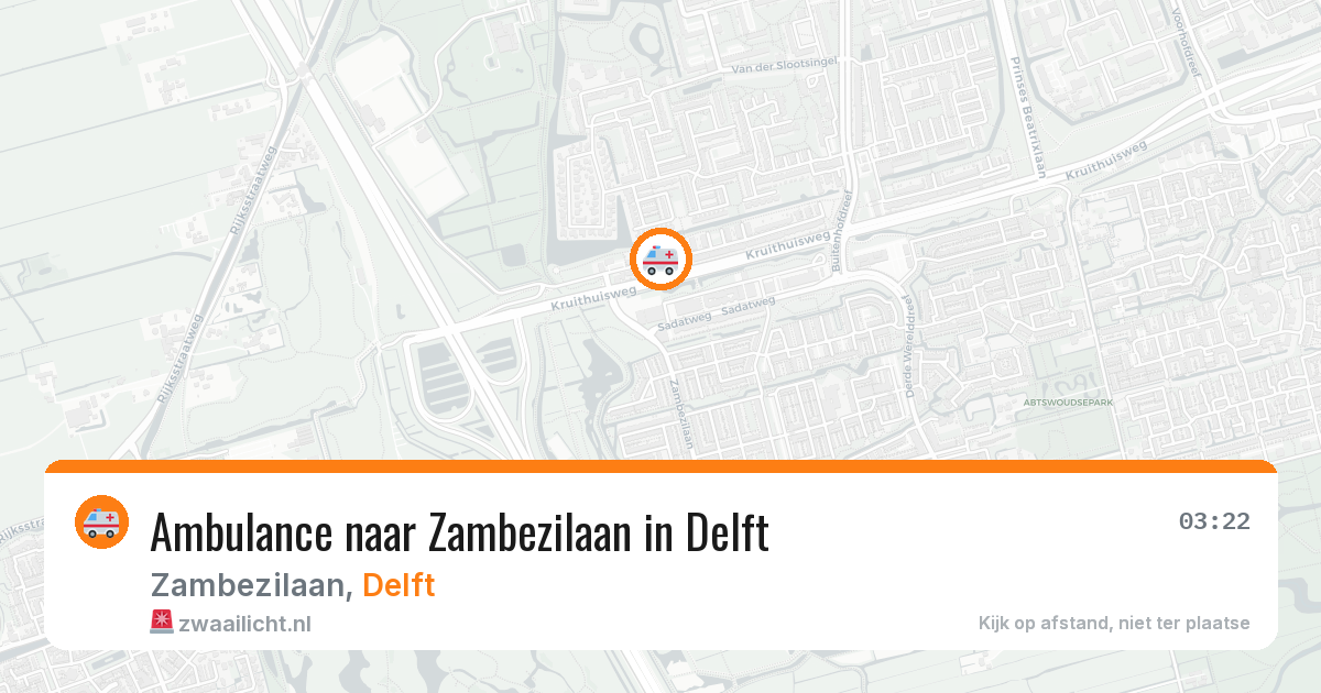 Ambulance naar Zambezilaan in Delft — 28 mrt 2026