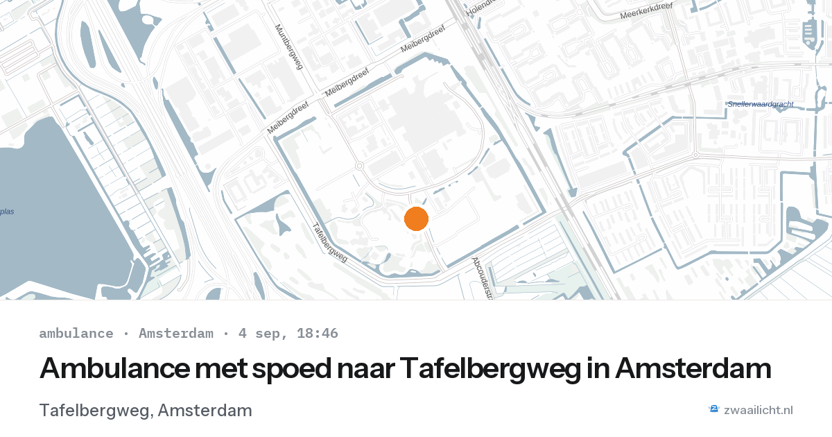 Ambulance met spoed naar Tafelbergweg in Amsterdam — 4 sep 2026