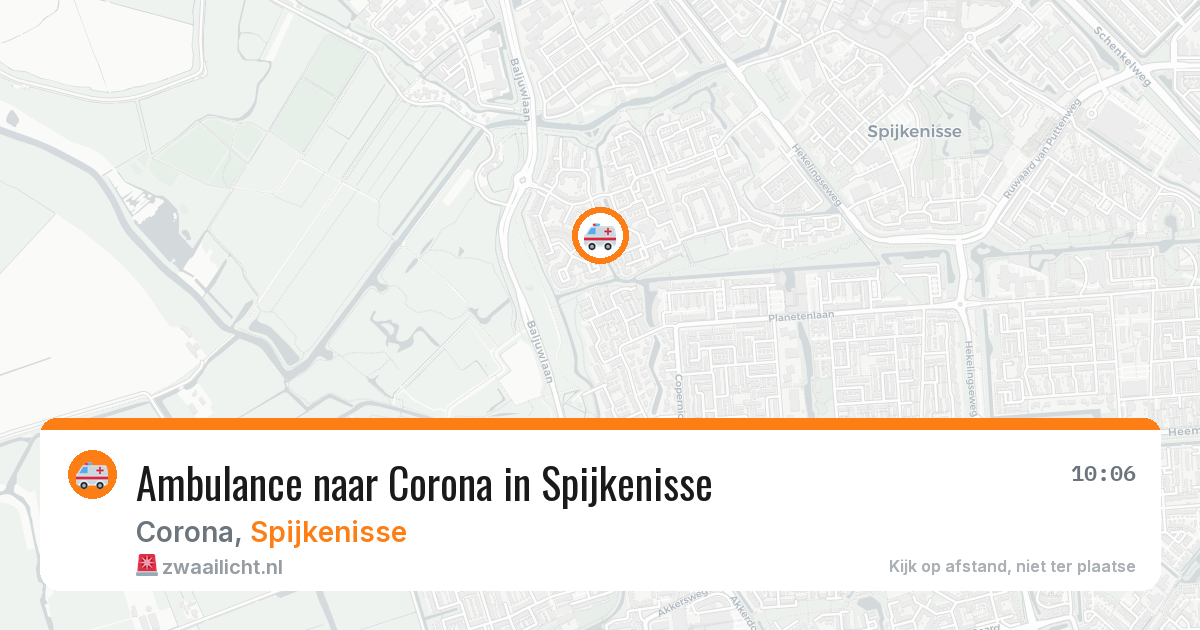 Ambulance naar Corona in Spijkenisse — 2 jun 2026
