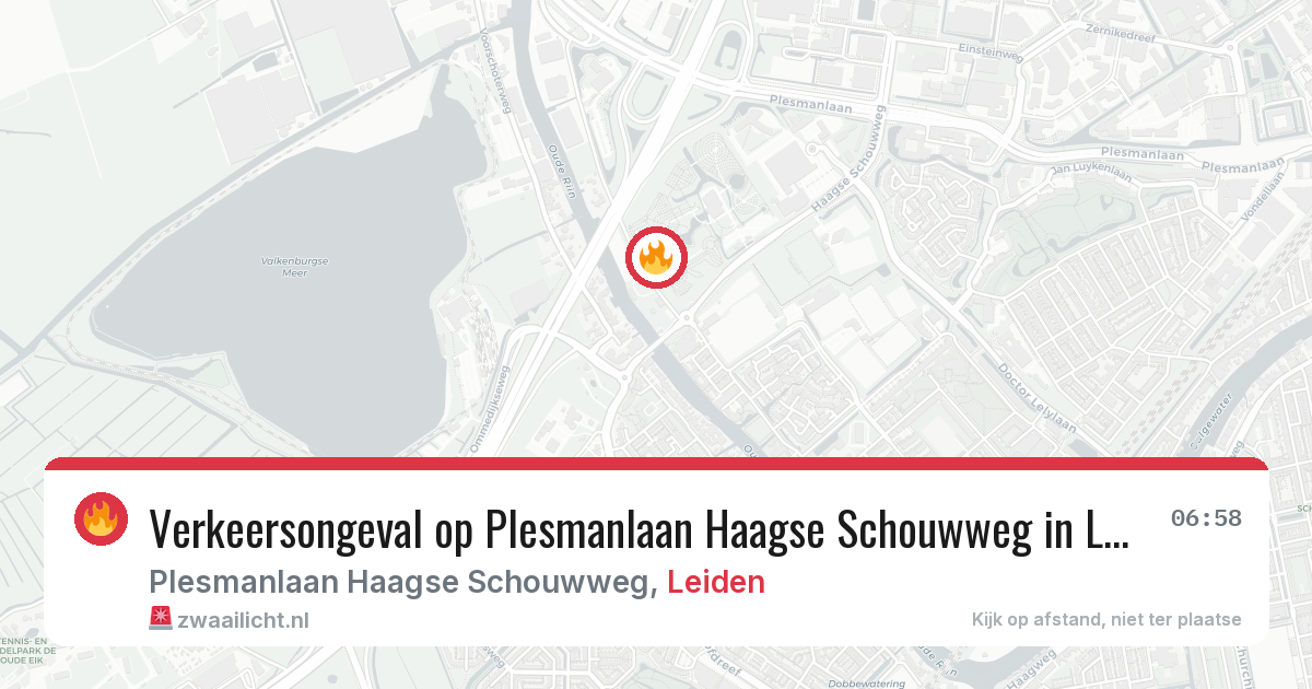 Verkeersongeval op Plesmanlaan Haagse Schouwweg in Leiden — 9 feb 2026